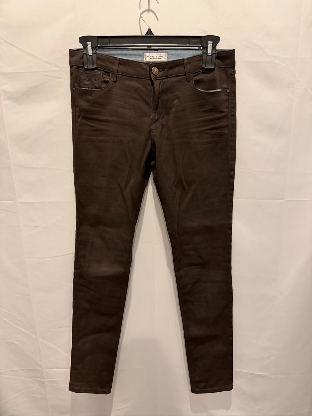 Women’s Habitual Alice Coated Skinny Jeans Mid Rise Color Hide Sz 31.urban,edgy